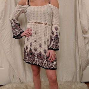 Off the shoulder pattern flowy dress what would yo